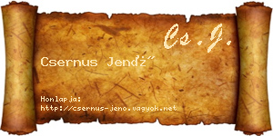 Csernus Jenő névjegykártya